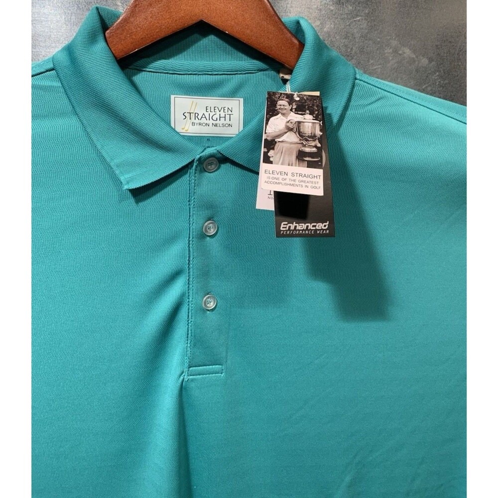 Golf Polo Byron Nelson Enhanced Performance UV Protection Button 11 Straight  XL